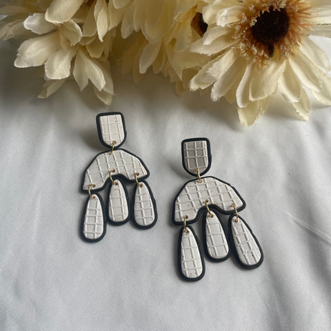 Waffle Embossed Statement Studs