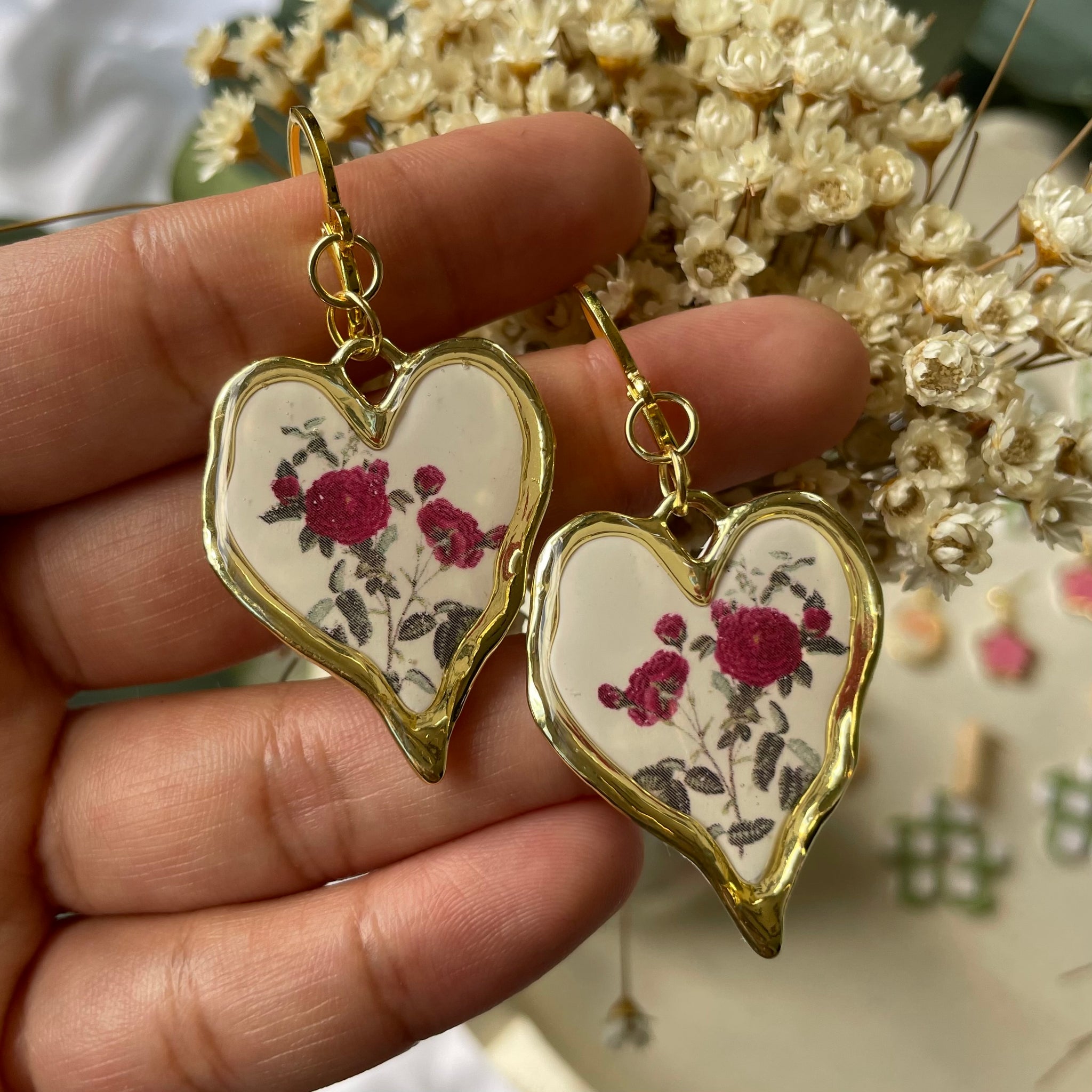 Golden Heart Framed Florals
