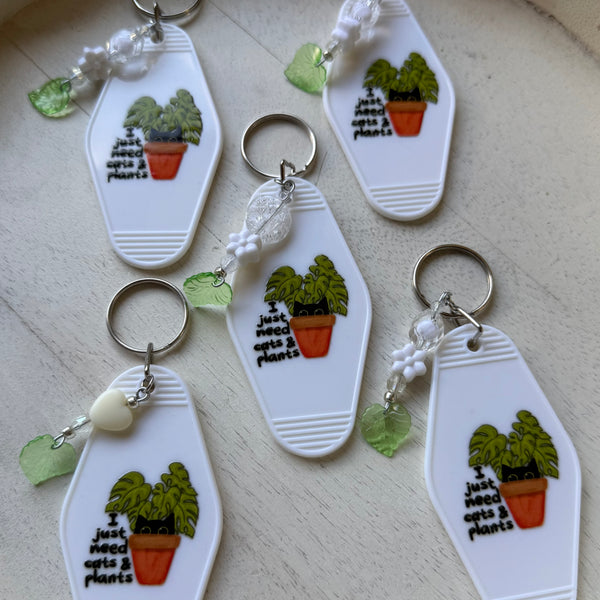 CATS & PLANTS - MOTEL KEYCHAIN