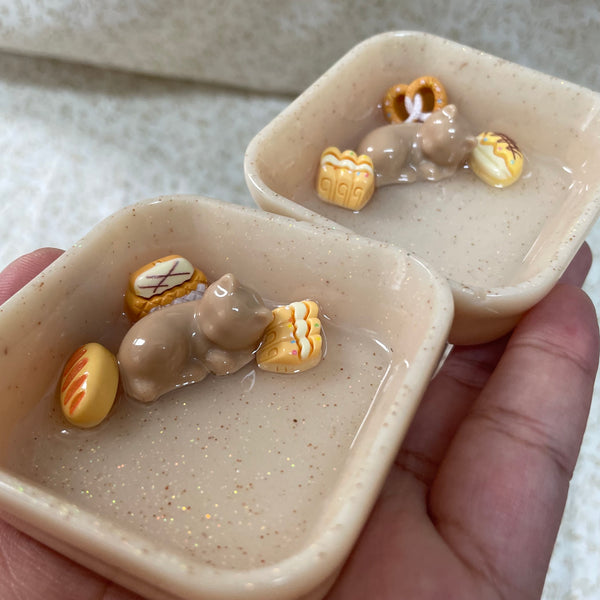 Cat Bakery Sleeping Kitty Ring Dishes