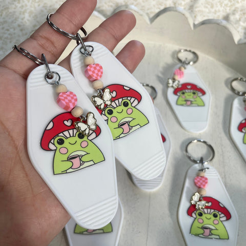 MUSHROOM FROG -- MOTEL KEYCHAIN