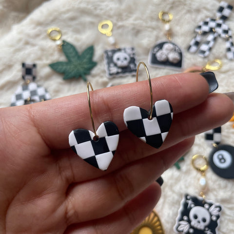 Checkered Heart Hoops