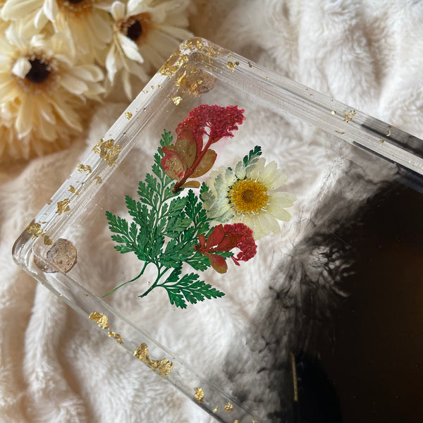 Half and Half Black Floral Tray