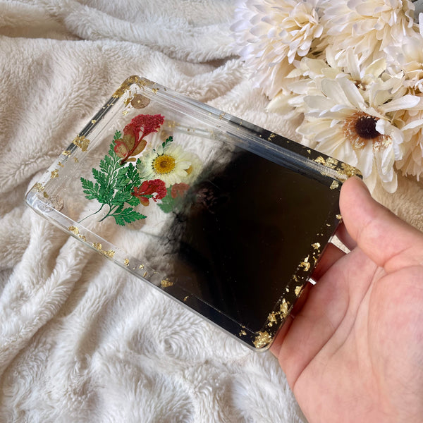 Half and Half Black Floral Tray