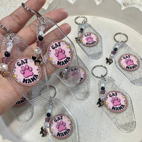 CAT MOM ERA-- MOTEL KEYCHAIN