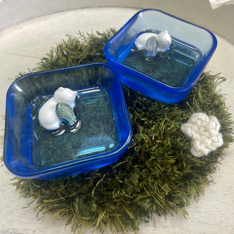 Fish Pond Sleeping Kitty Ring Dishes