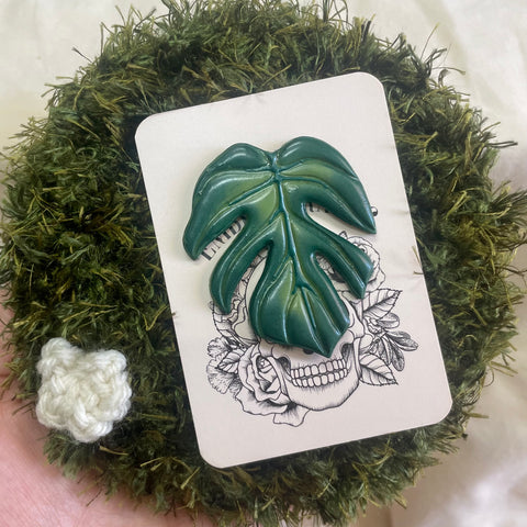 LARGE MONSTERA -- Clay Pin